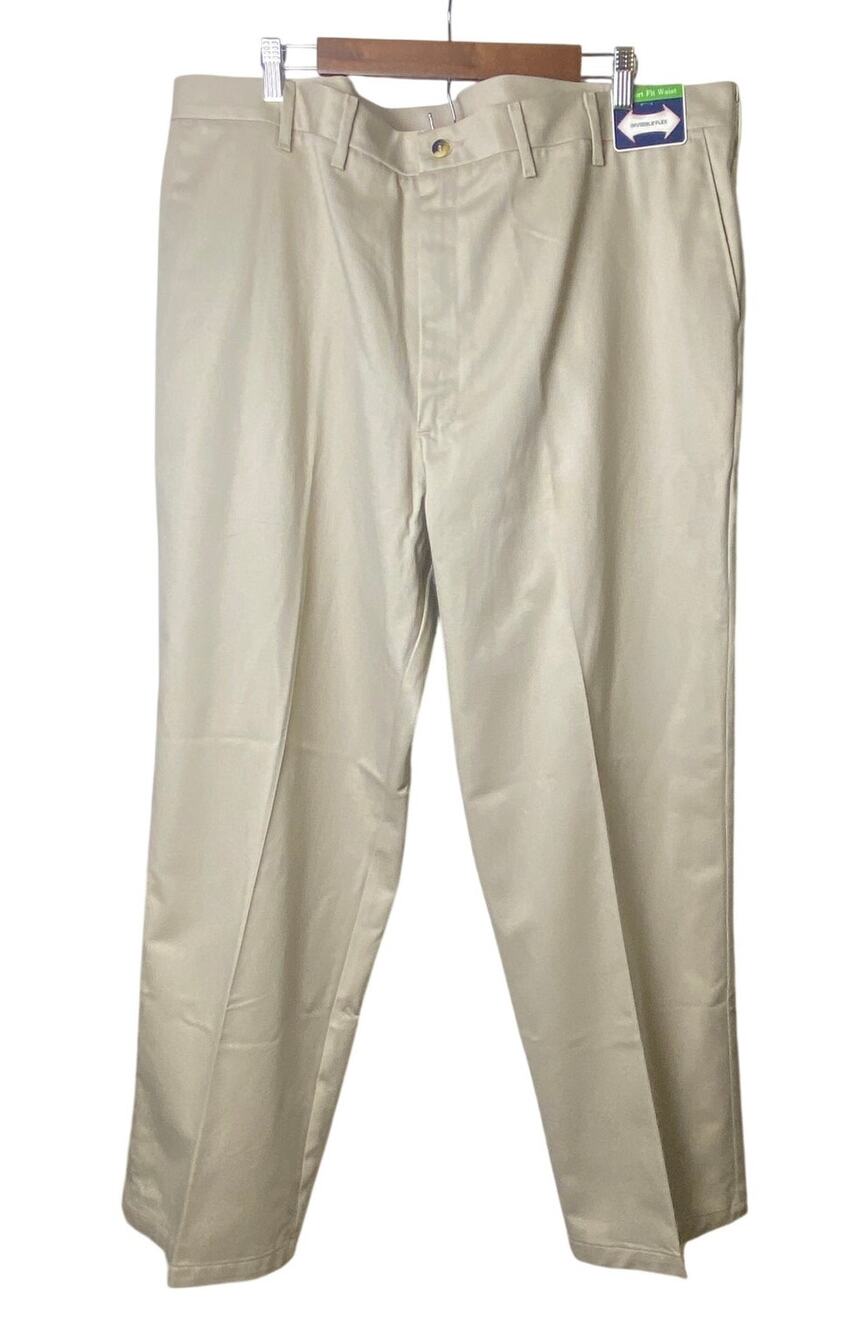 Wrangler Flat Front No Iron Ultimate Khaki Pants Men's Size 44X30 NWT